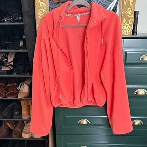 Free People Movement Women's Coral/Orange  Fleece Jacket